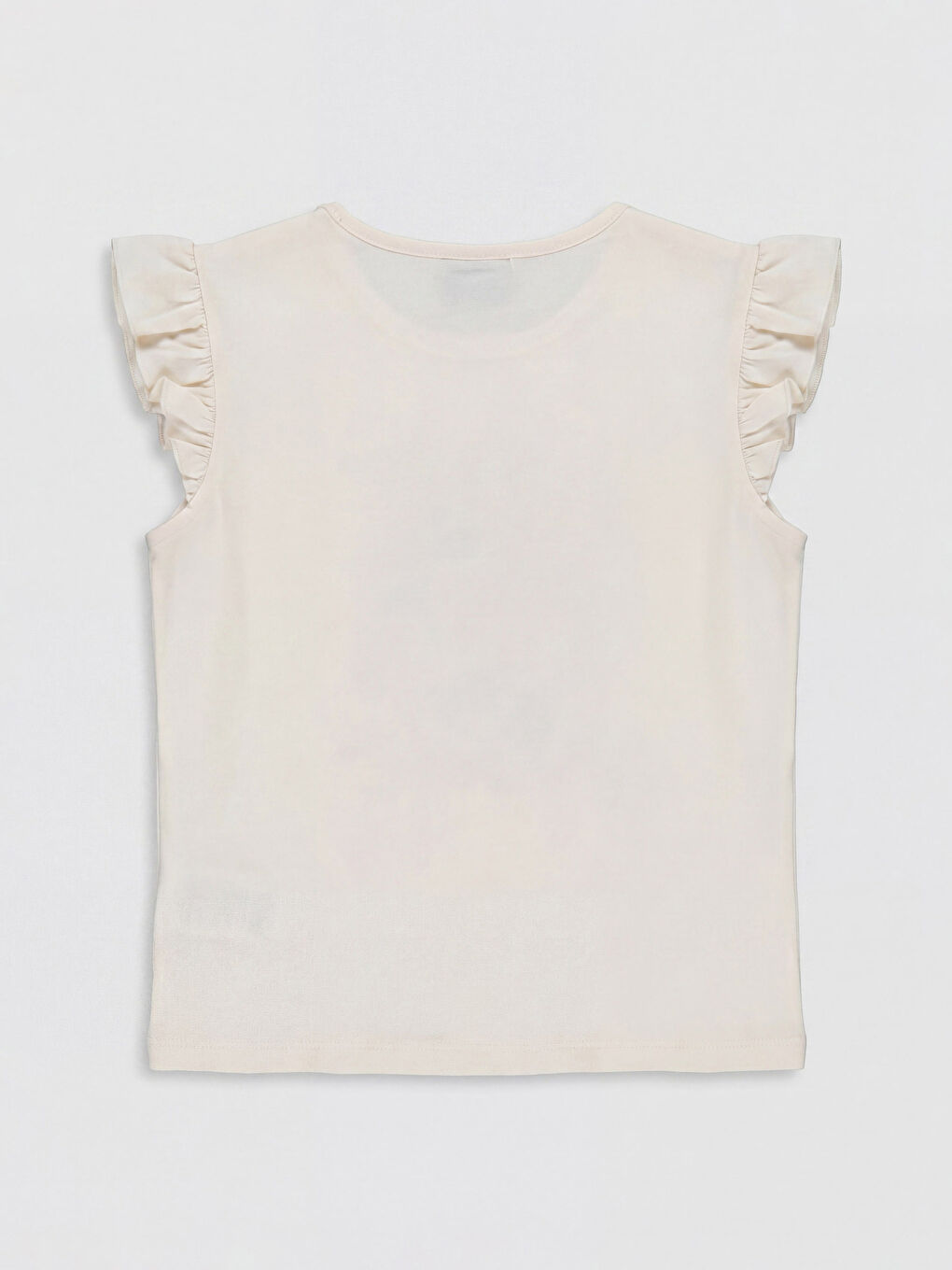 Ekru Bisiklet Yaka Kız Çocuk Şortlu Pijama Takımı-2