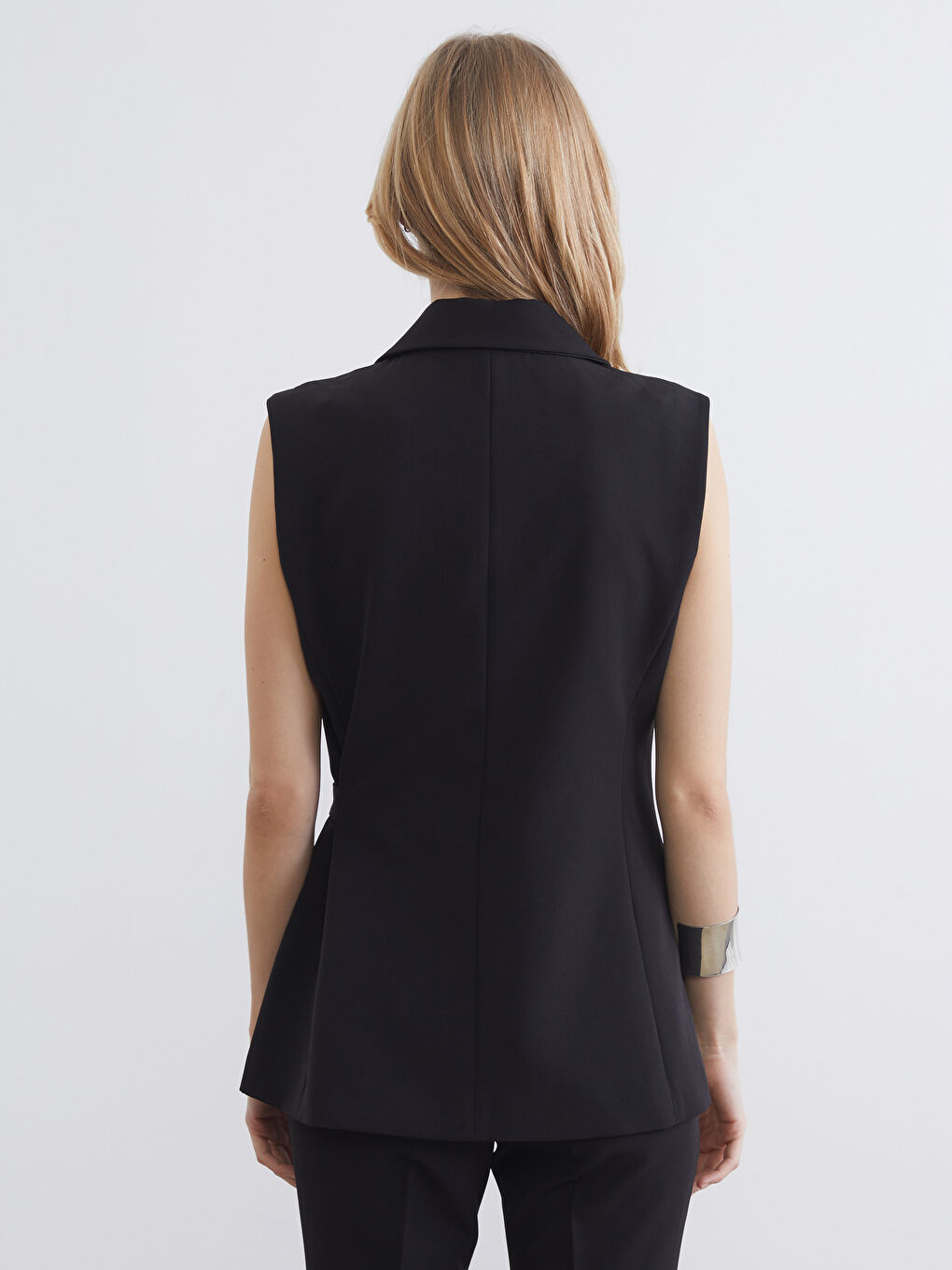 Women's Double-Breasted Crepe Classic Vest-3