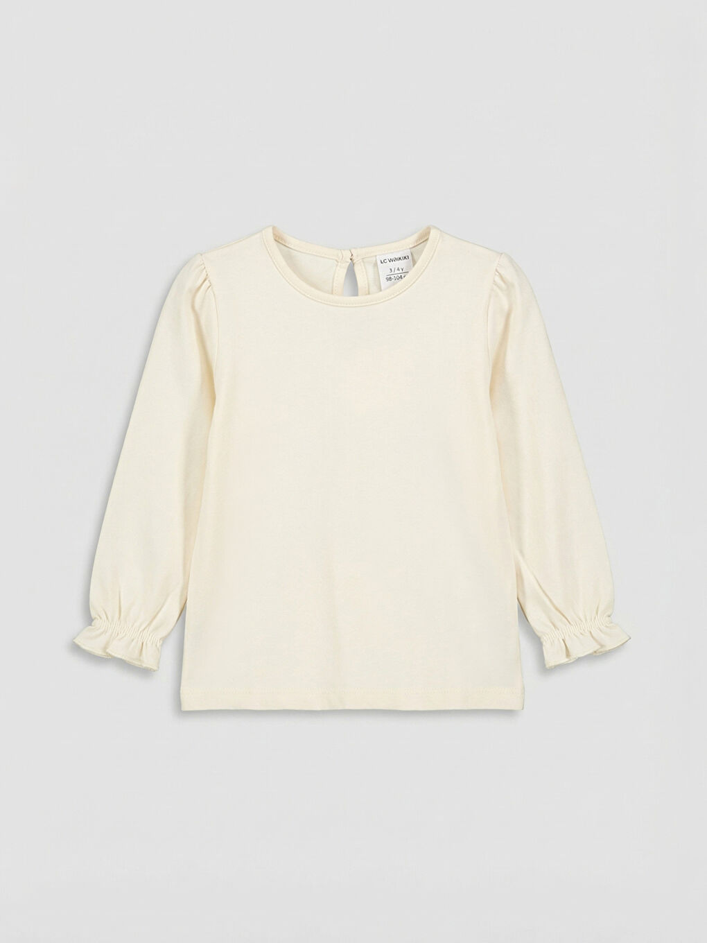 Ekru Minnie Mouse Baskılı Kız Bebek Bluz