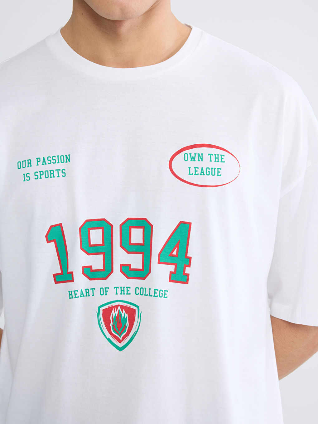 Plus Size Crew Neck Printed Cotton Men's T-Shirt-2