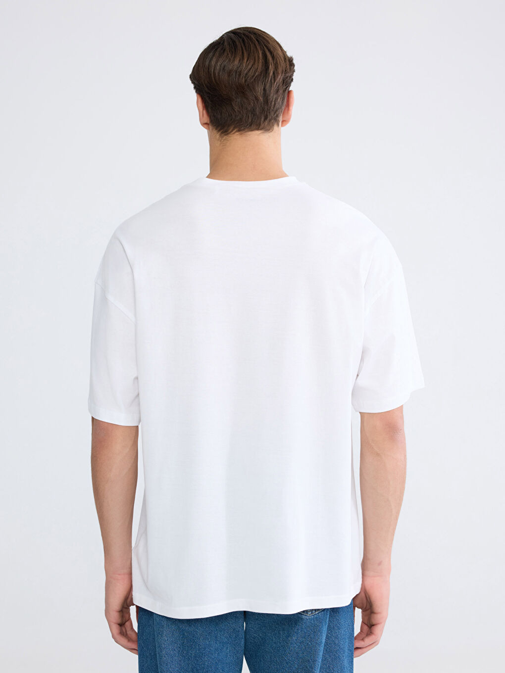 Plus Size Crew Neck Printed Cotton Men's T-Shirt-3