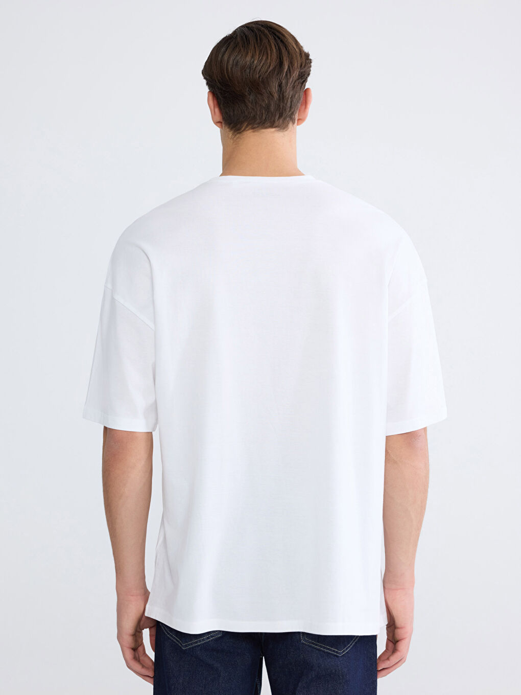 Plus Size Crew Neck Printed Cotton Men's T-Shirt-3