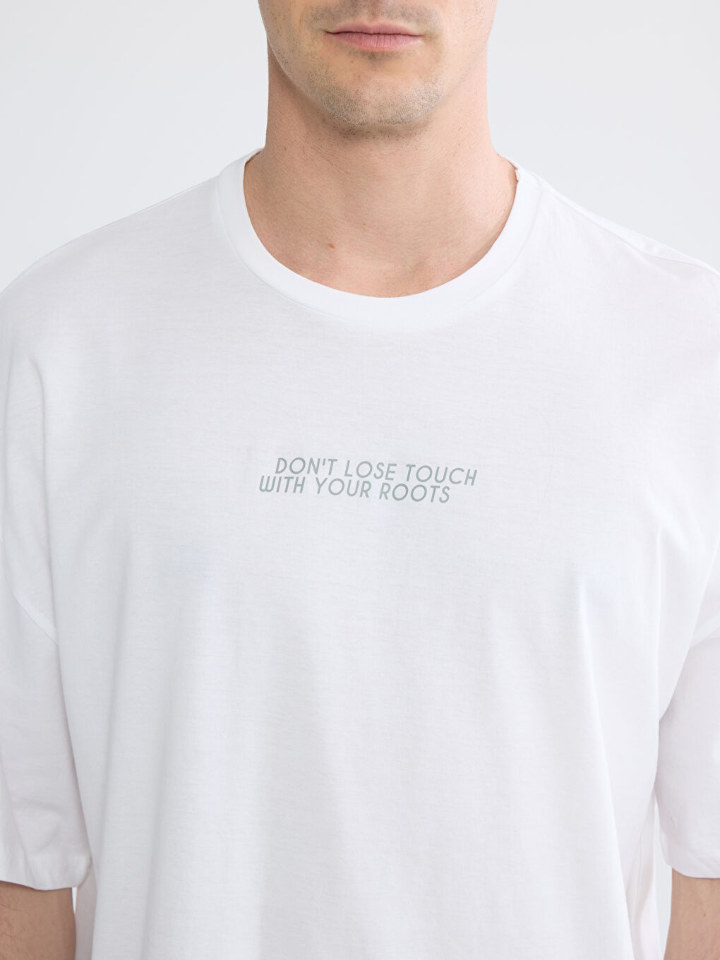 Plus Size Crew Neck Printed Cotton Men's T-Shirt-2