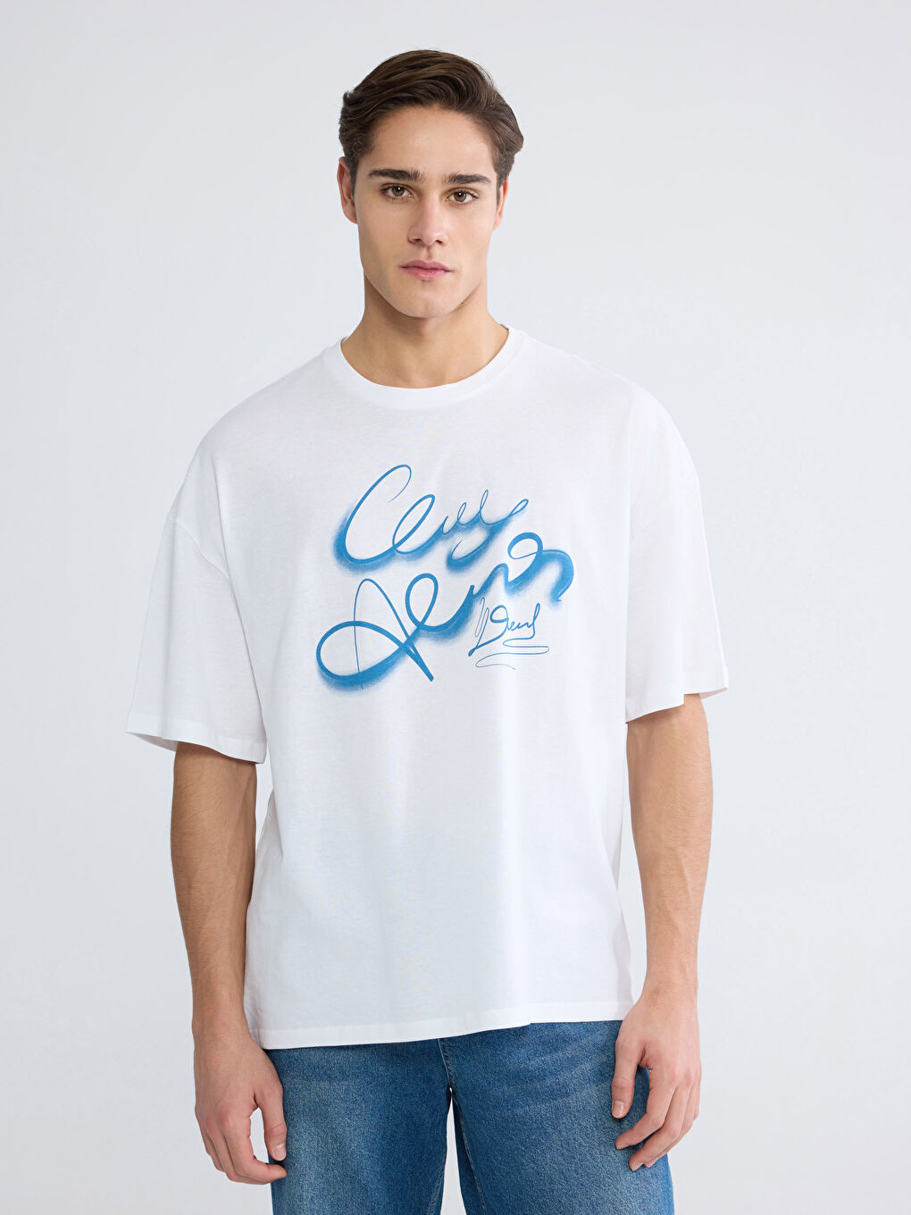 Crew Neck Printed Jersey Men's T-Shirt