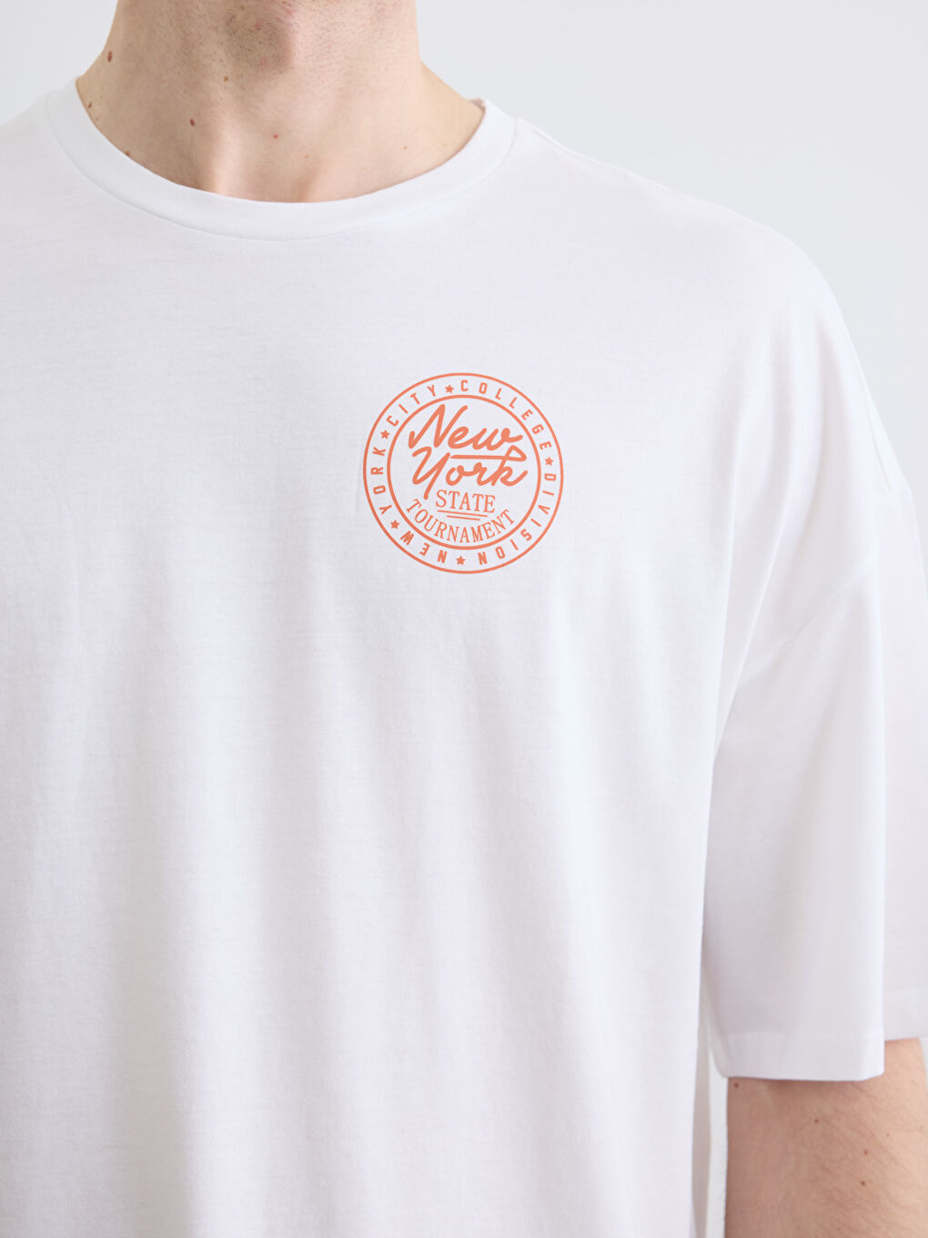 Crew Neck New York Printed Men's T-Shirt-2