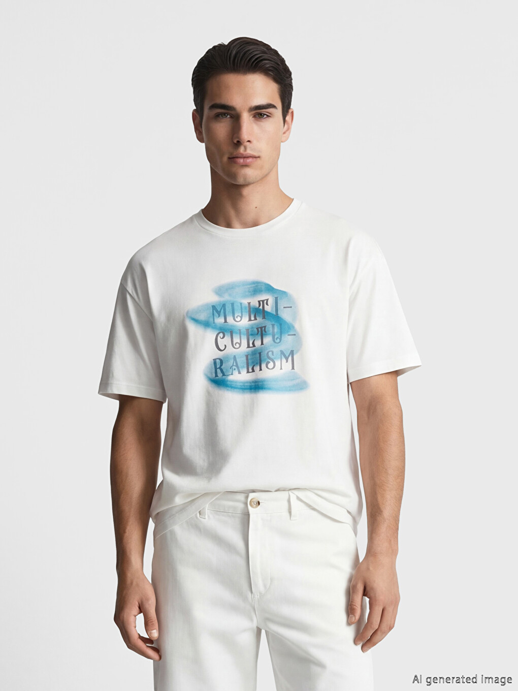 T-shirt I Stampuar Me Jakë Të Rrumbullakët Për Burra