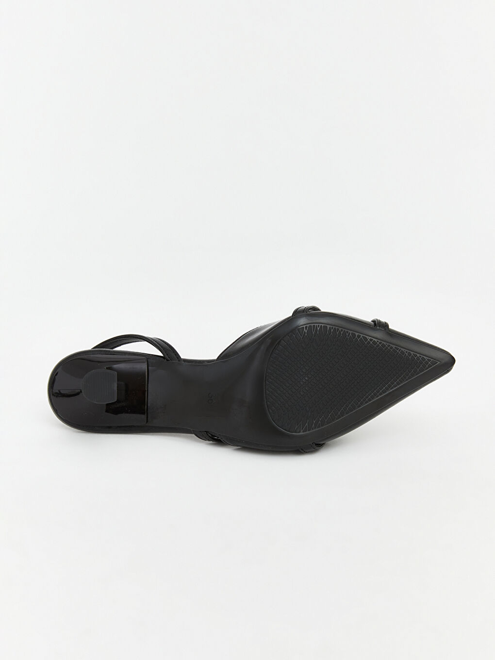 Siyah Sivri Burun Rugan Kadın Topuklu Ayakkabı-3