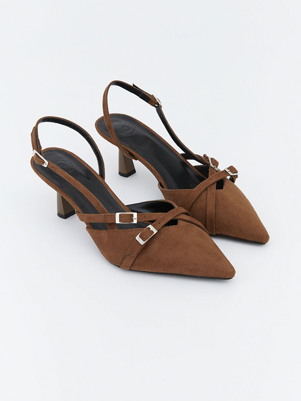 Kahverengi Sivri Burun Rugan Kadın Topuklu Ayakkabı