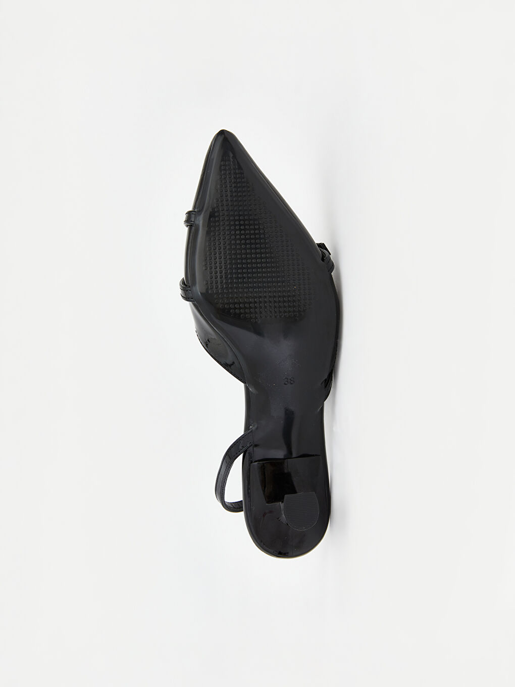 Siyah Sivri Burun Rugan Kadın Topuklu Ayakkabı-3