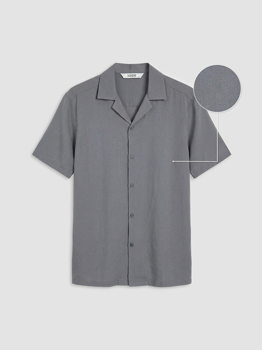 Yeşil Standart Kalıp Keten Görünümlü Erkek Gömlek