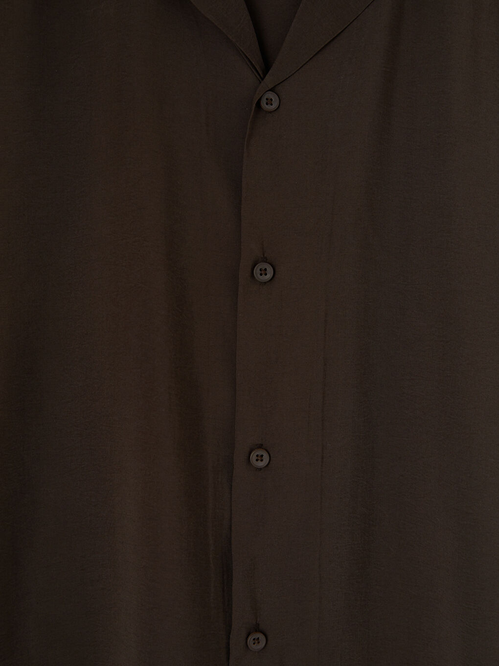 Kahverengi Standart Kalıp Keten Görünümlü Erkek Gömlek-2