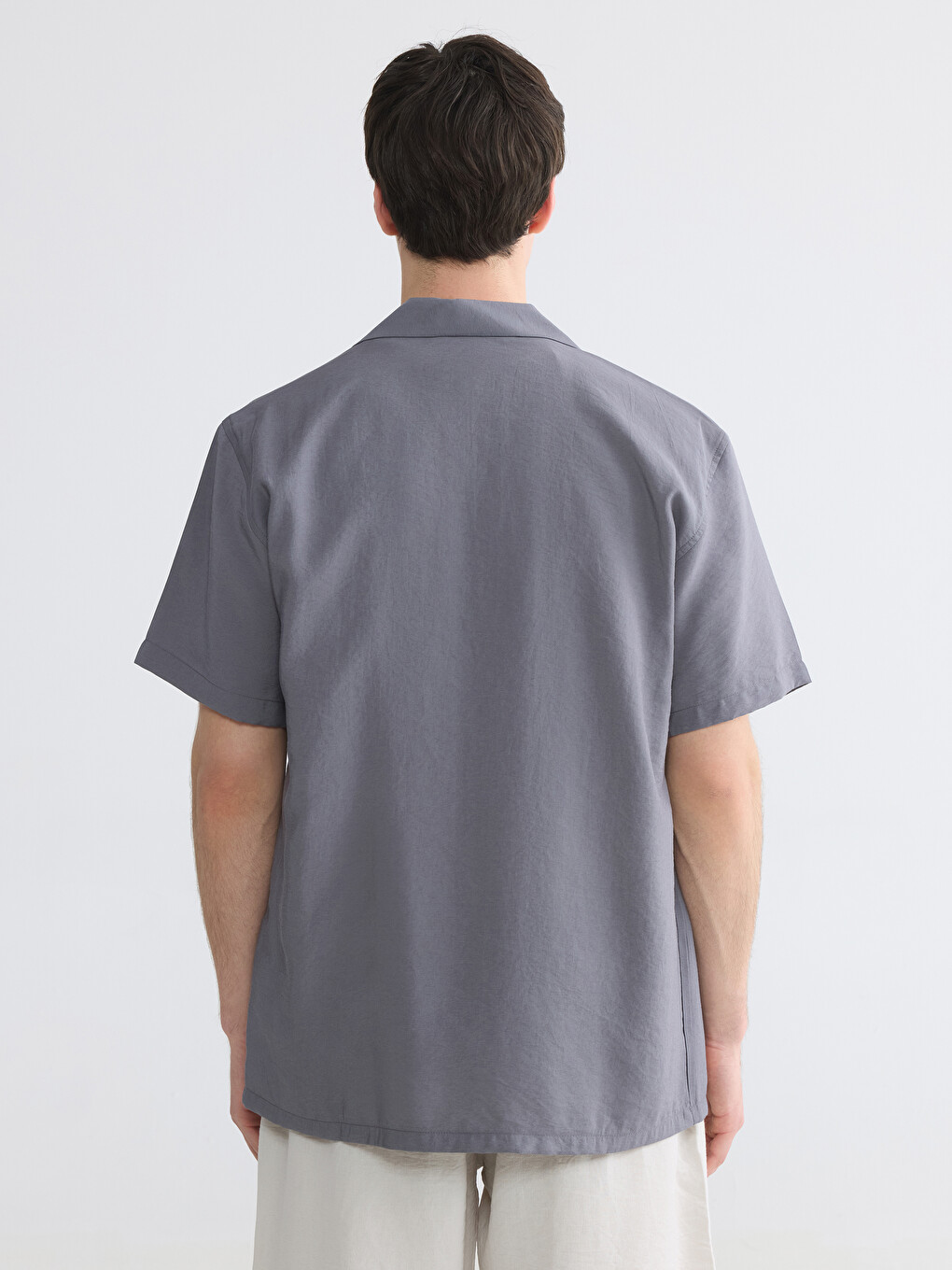 Standard Fit Linen Look Men's Shirt-3