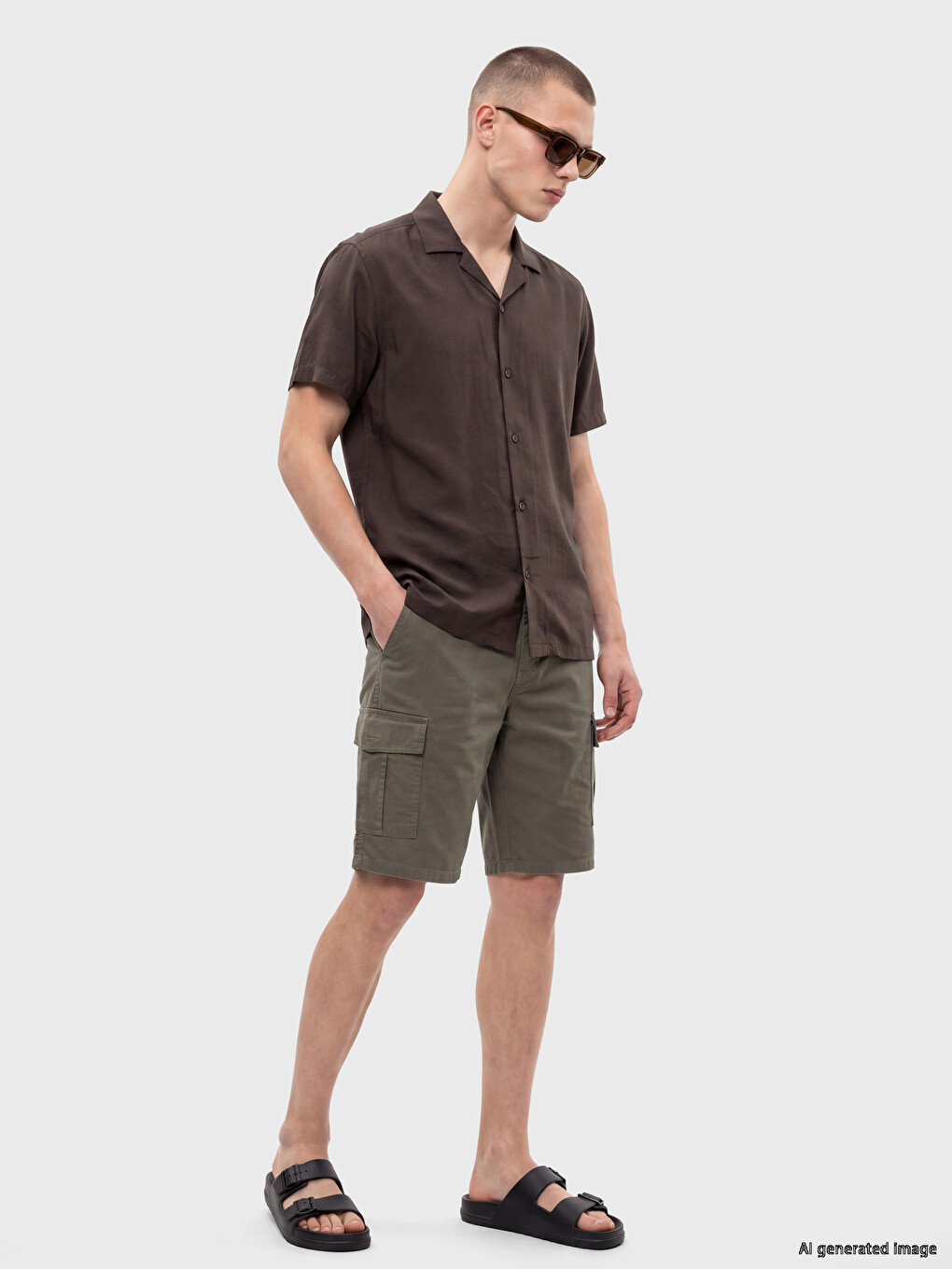Standard Fit Linen Look Men's Shirt-2