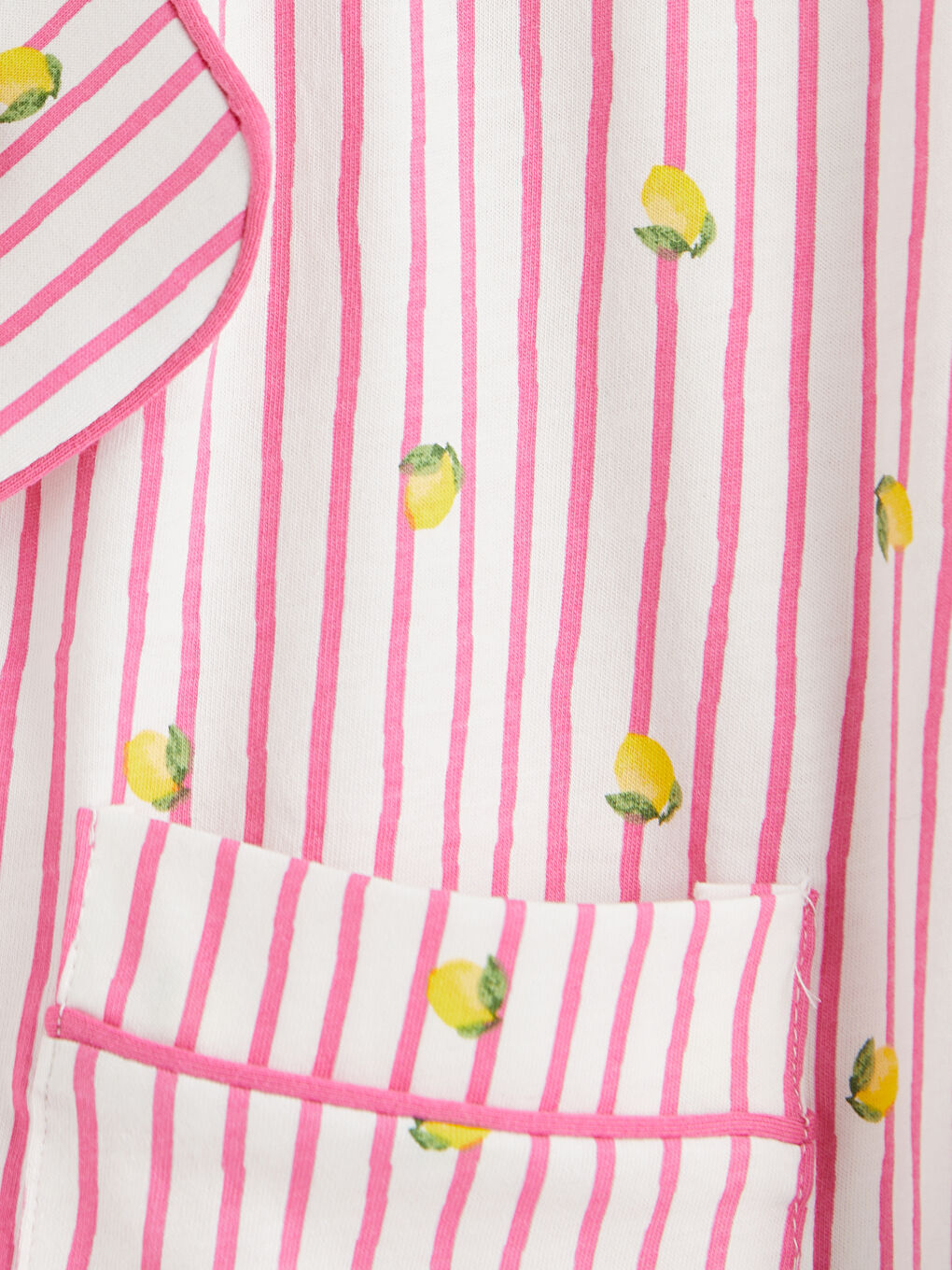 Pembe Gömlek Yaka Kadın Şortlu Pijama Takımı-5