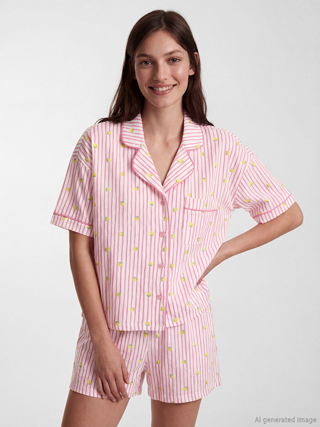 Woman PINK Shortie Pyjama Set-2
