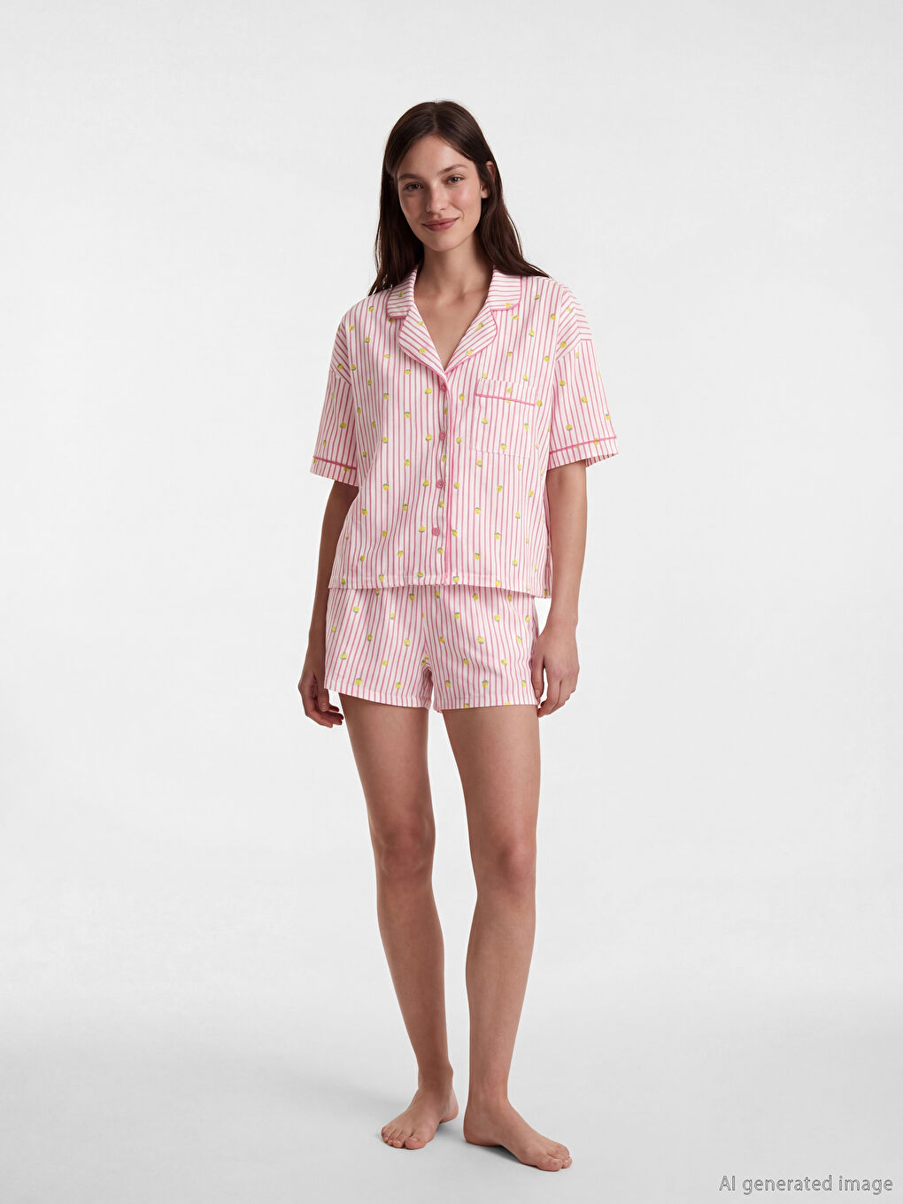 Woman PINK Shortie Pyjama Set-3