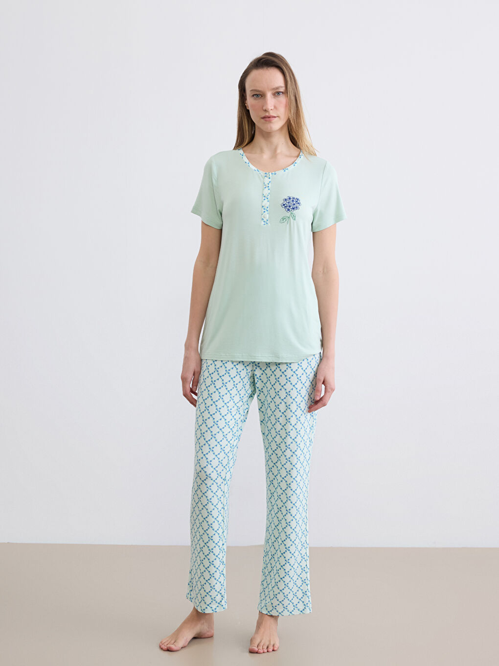 Woman GREEN Pyjama Set-1