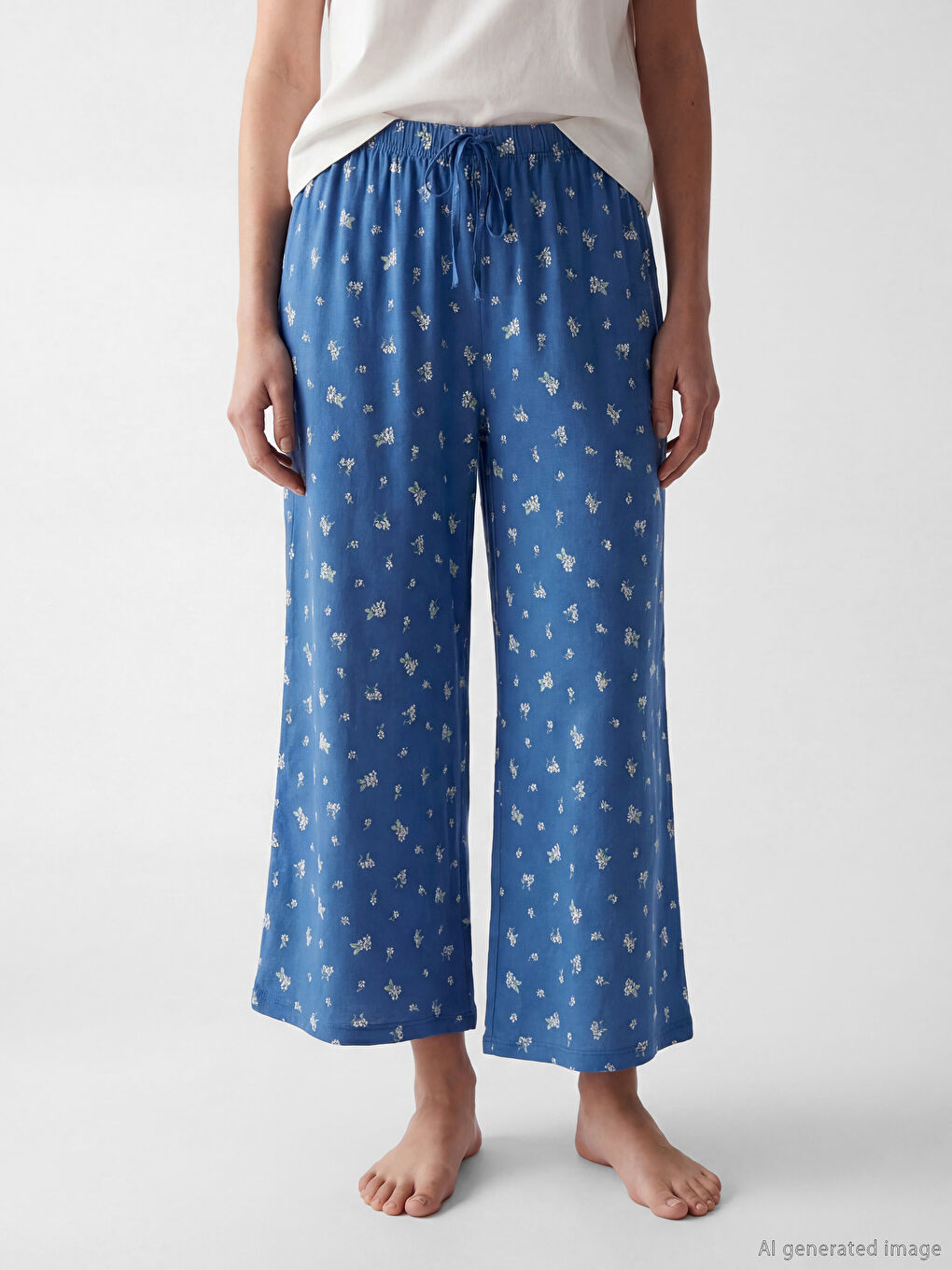 Elastic Waist Floral Women's Pyjama Bottoms-1