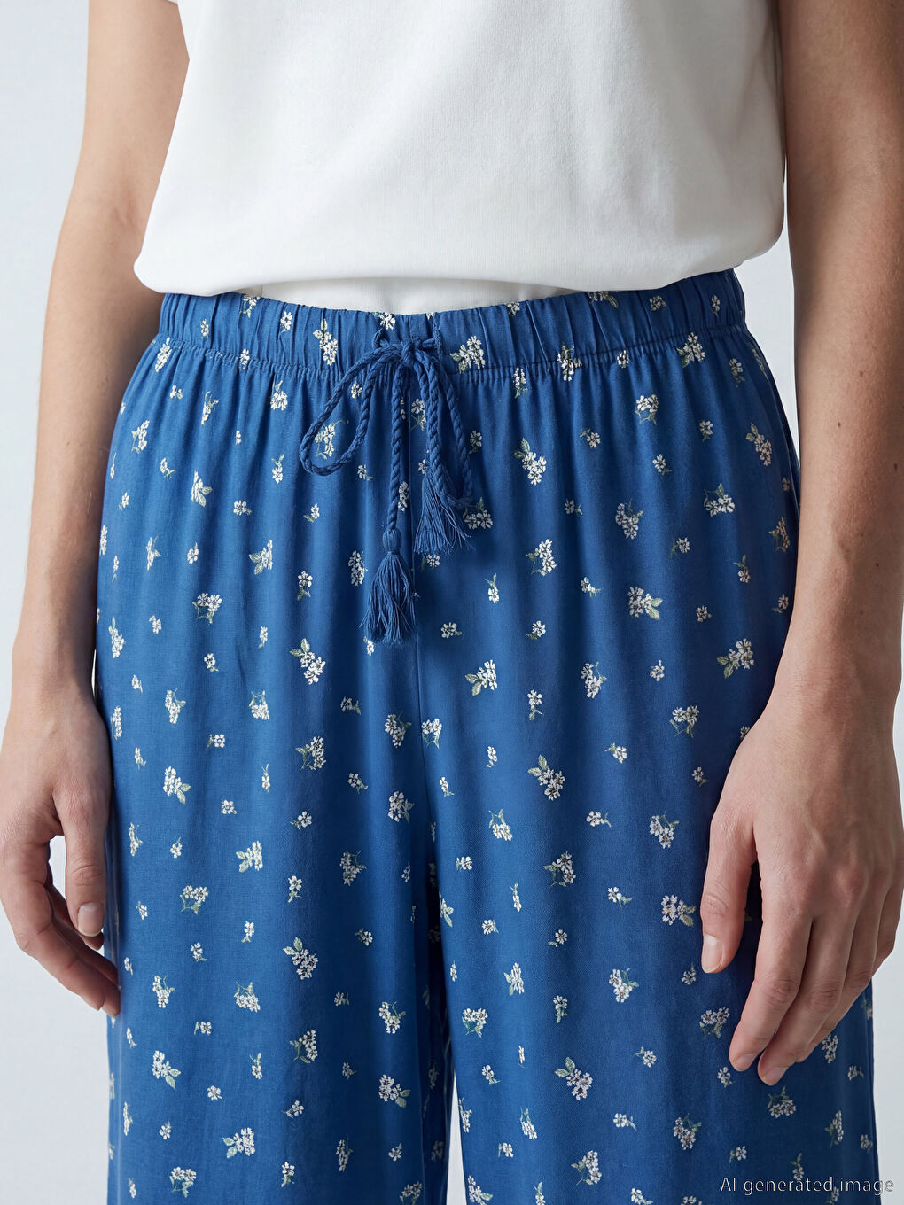Elastic Waist Floral Women's Pyjama Bottoms-2