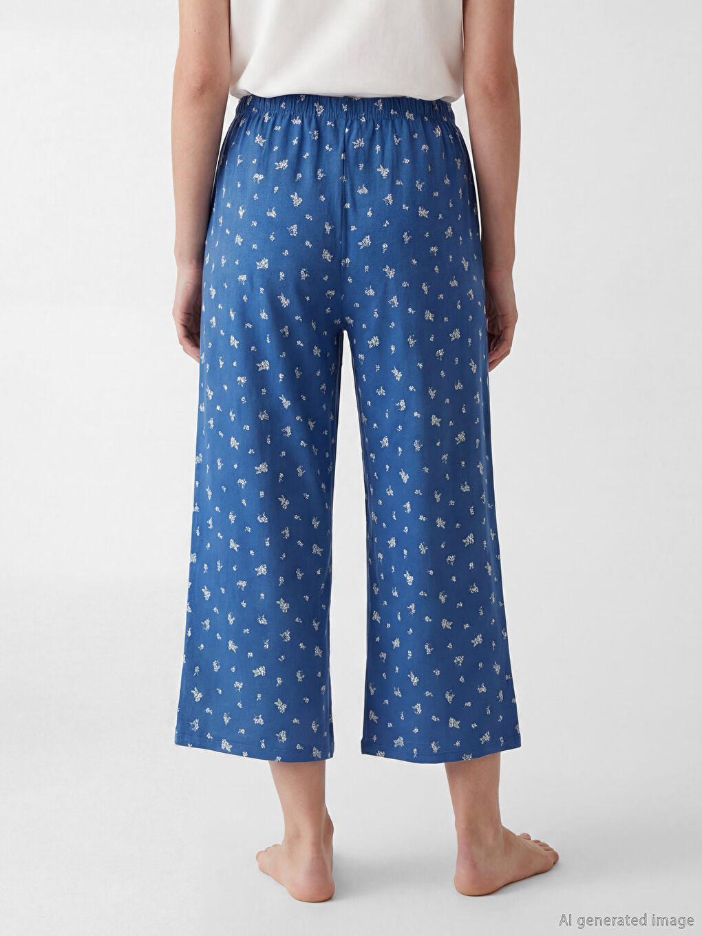 Elastic Waist Floral Women's Pyjama Bottoms-3