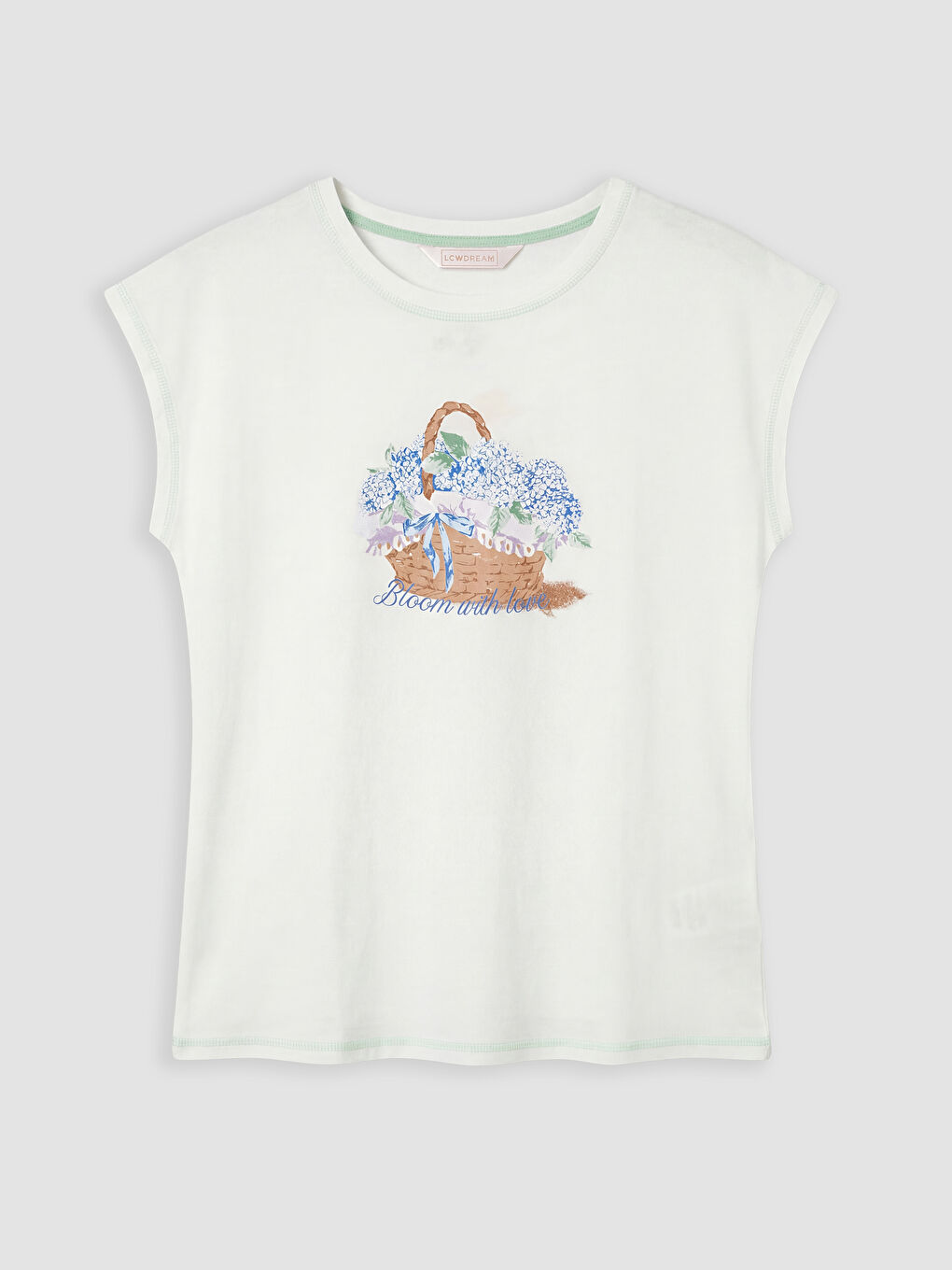 Lacivert Baskılı Kadın Kaprili Pijama Takımı-1