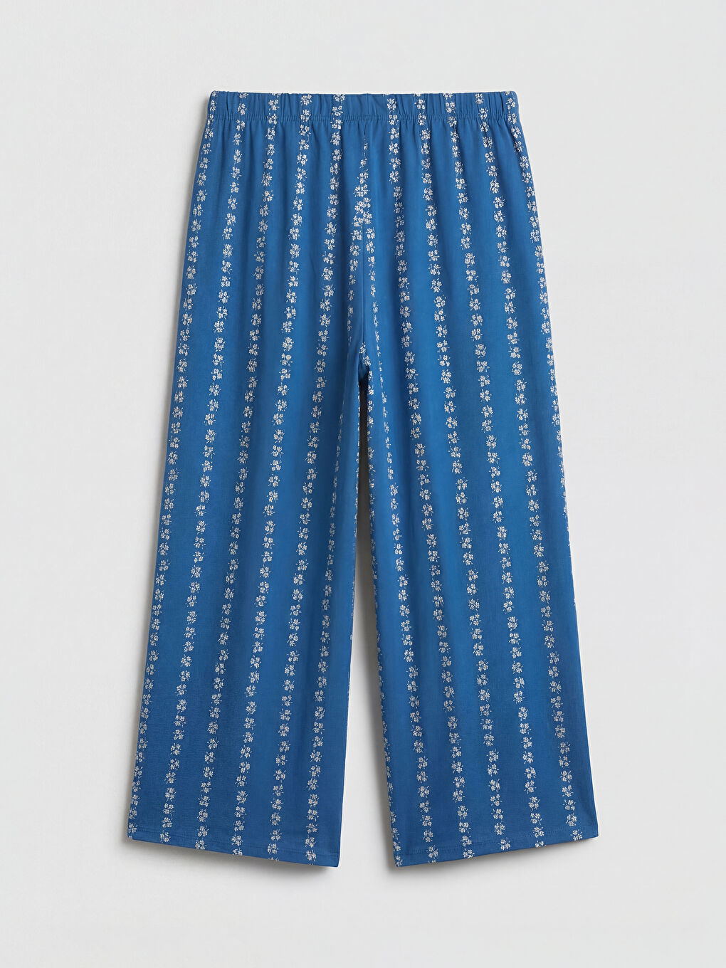 Lacivert Baskılı Kadın Kaprili Pijama Takımı-4