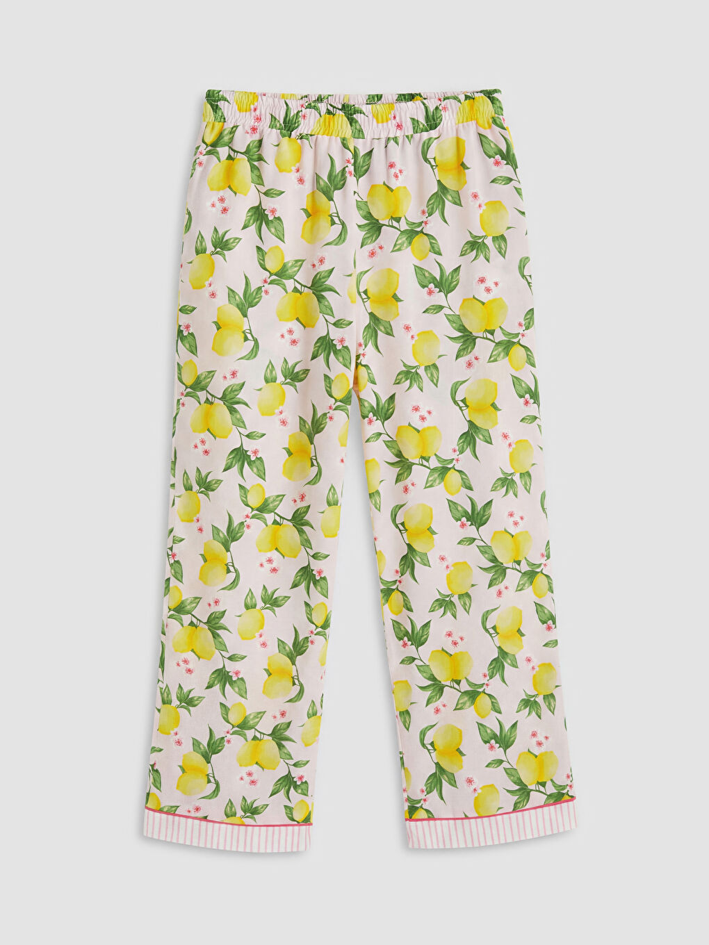 Pembe Gömlek Yaka Limon Baskılı Kadın Pijama Takımı-2