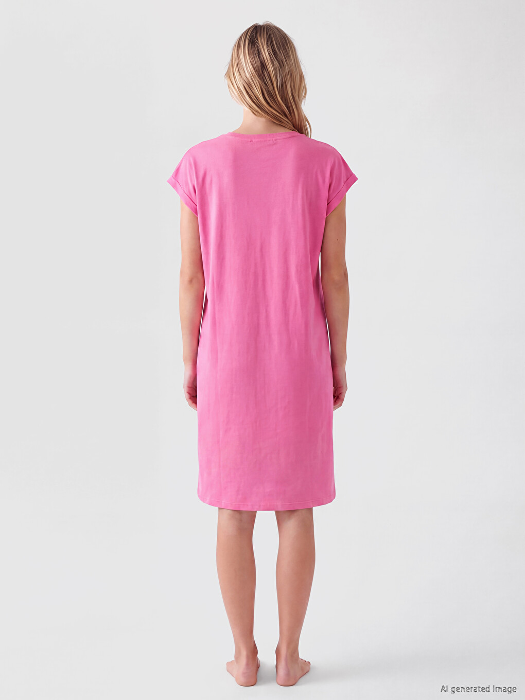 Crew Neck Positano Printed Women's Nightdress-3