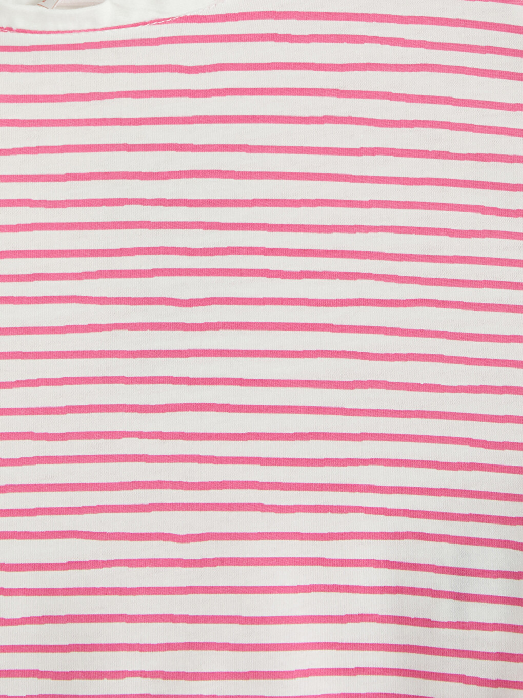 Pembe U Yaka Çizgili Kadın Pijama Üst-2