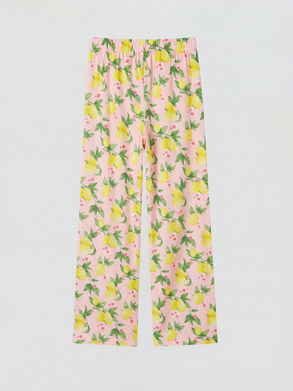 Pembe V Yaka Desenli Kadın Pijama Takımı-4