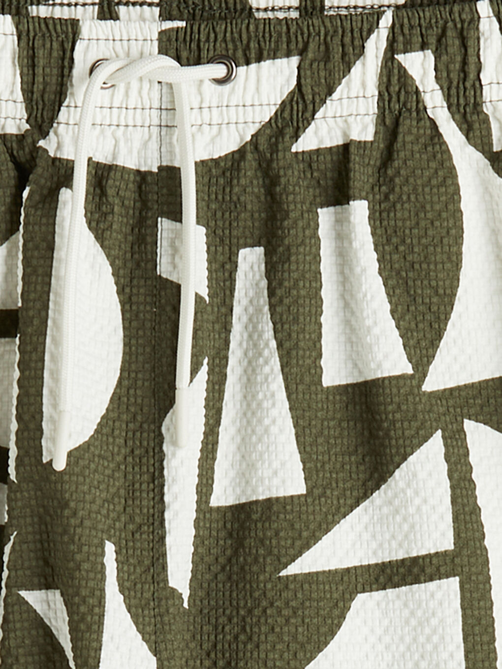 Yeşil Kısa Boy Desenli Erkek Deniz Şortu-2