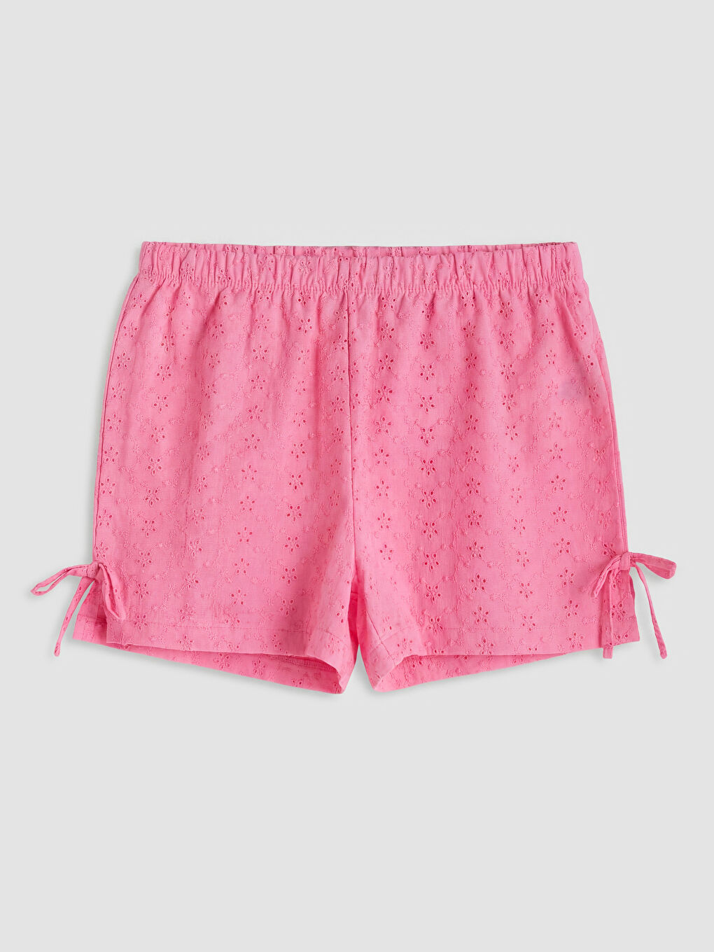 Pembe V Yaka Brode Kadın Şortlu Pijama Takımı-2