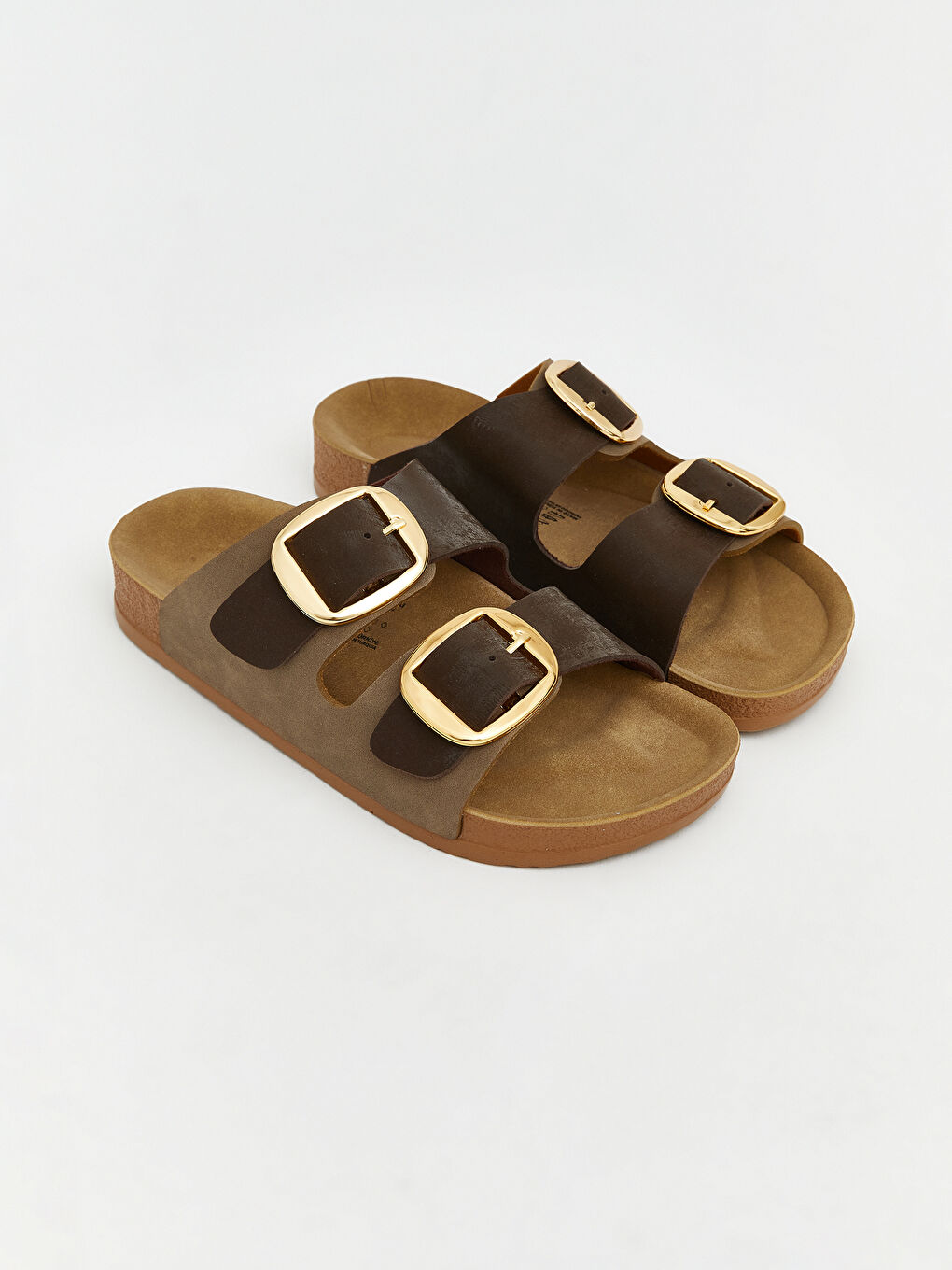 Kahverengi Deri Görünümlü Kadın Terlik