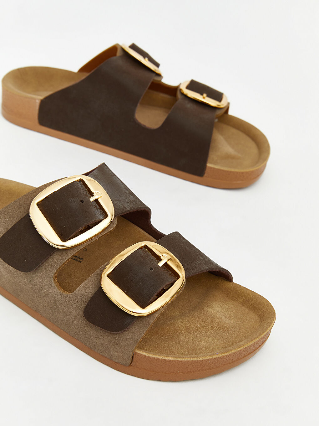 Kahverengi Deri Görünümlü Kadın Terlik-2