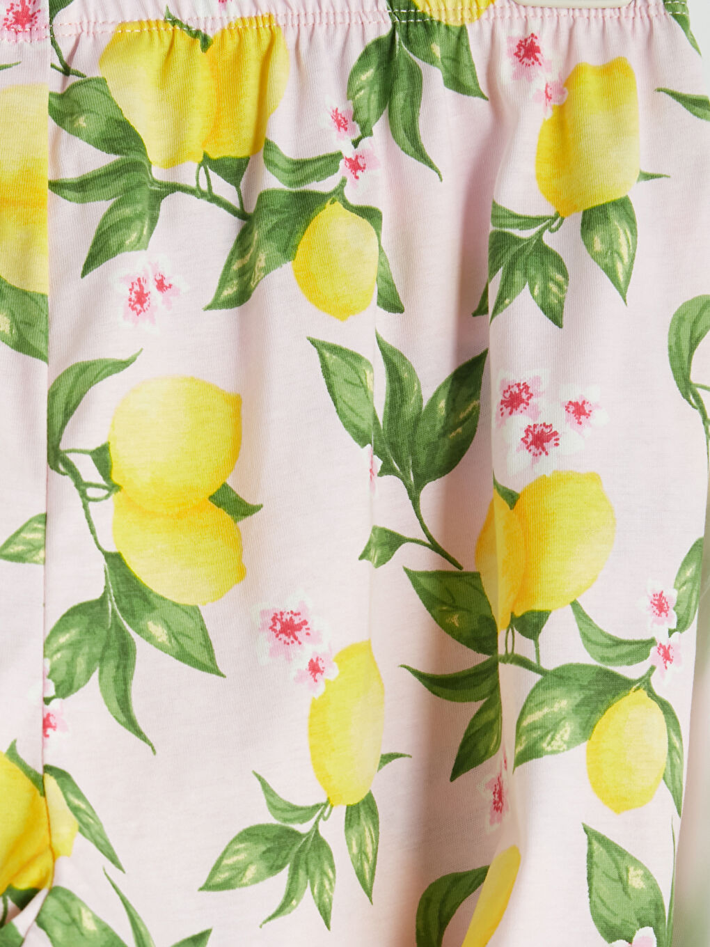 Pembe Bisiklet Yaka Baskılı Kadın Şortlu Pijama Takımı-6