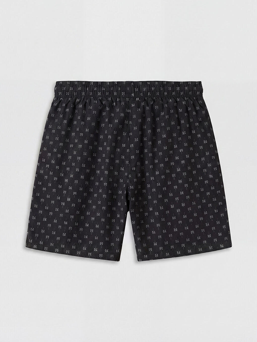 Siyah Kısa Boy Desenli Erkek Deniz Şortu-4