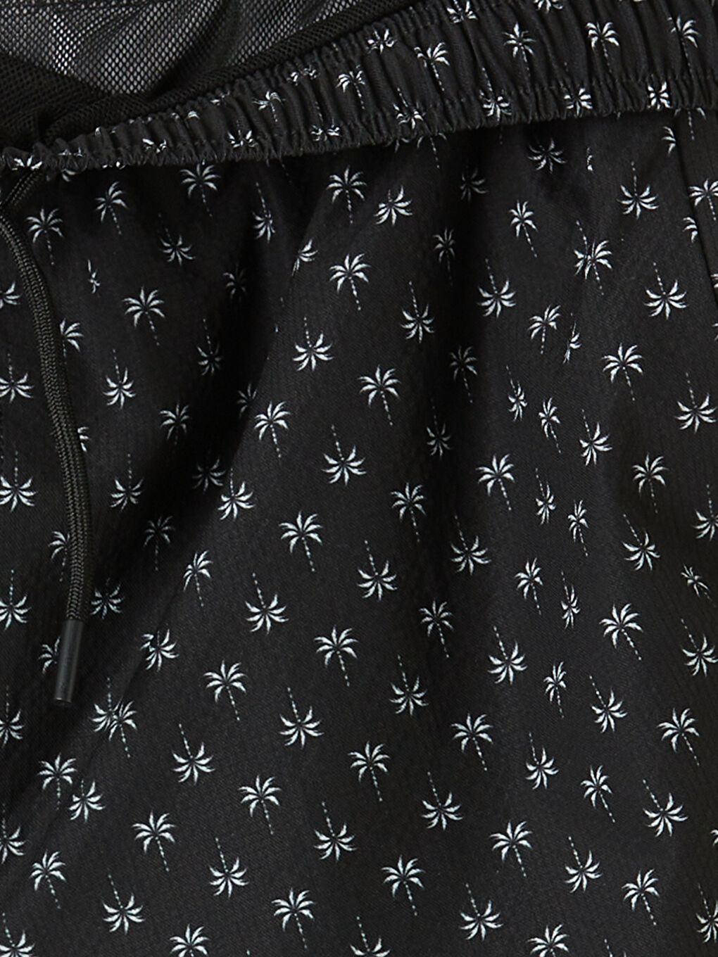 Siyah Kısa Boy Desenli Erkek Deniz Şortu-6