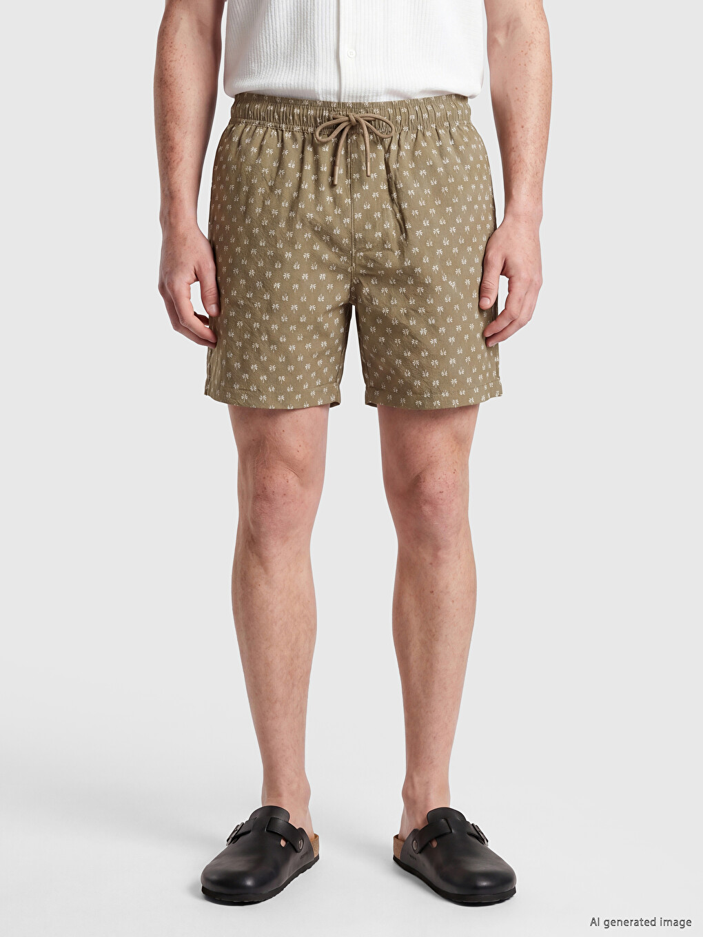 Short Patterned Men's Swim Shorts-1