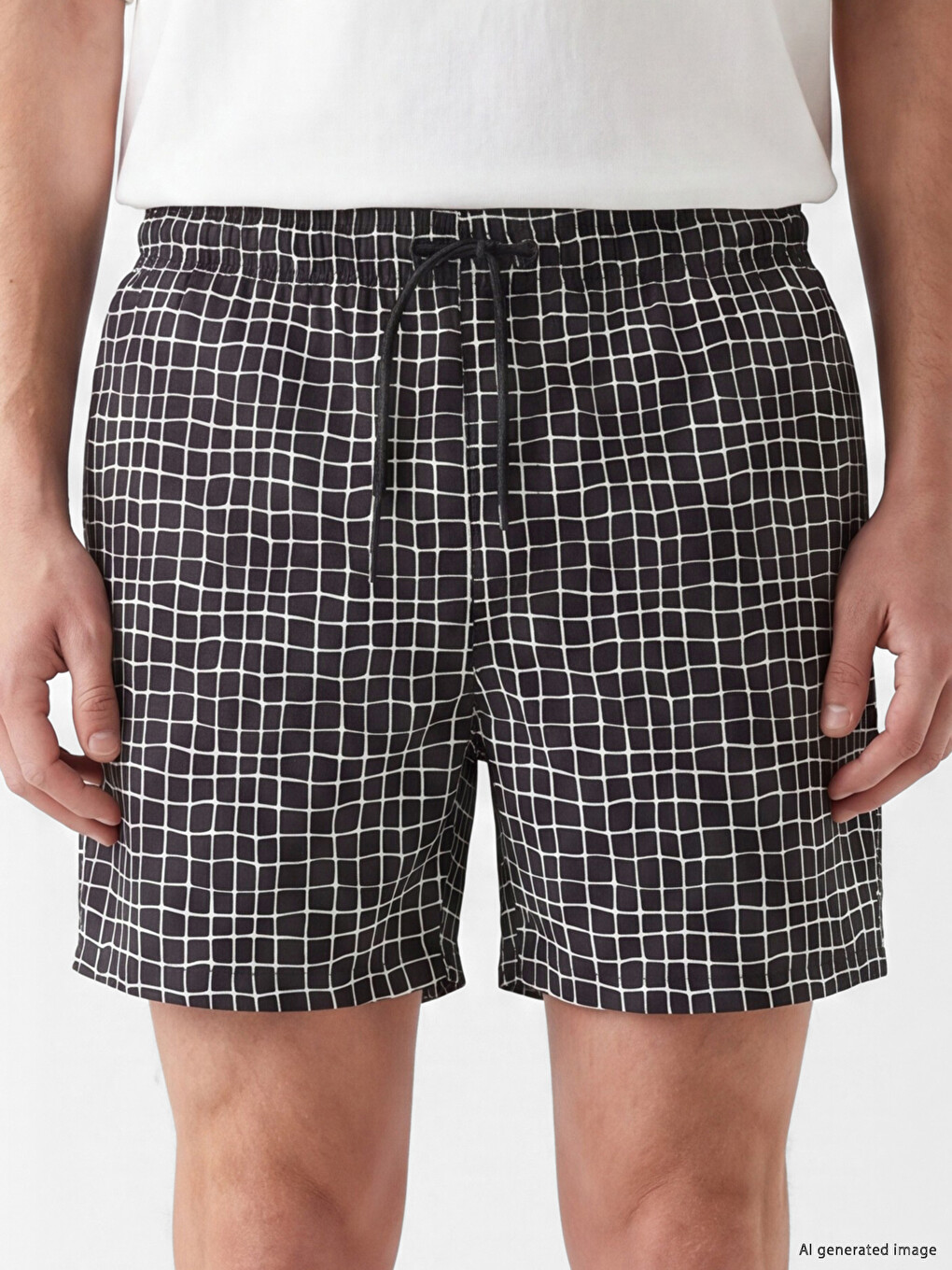 Short Checked Men's Swimming Shorts-2