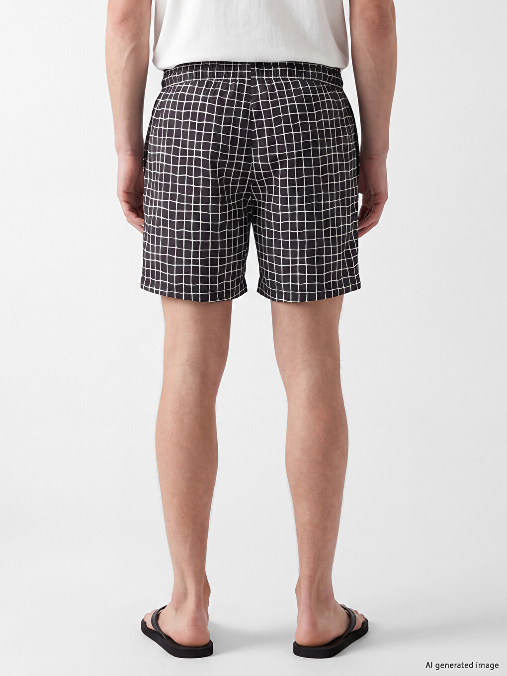 Short Checked Men's Swimming Shorts-3