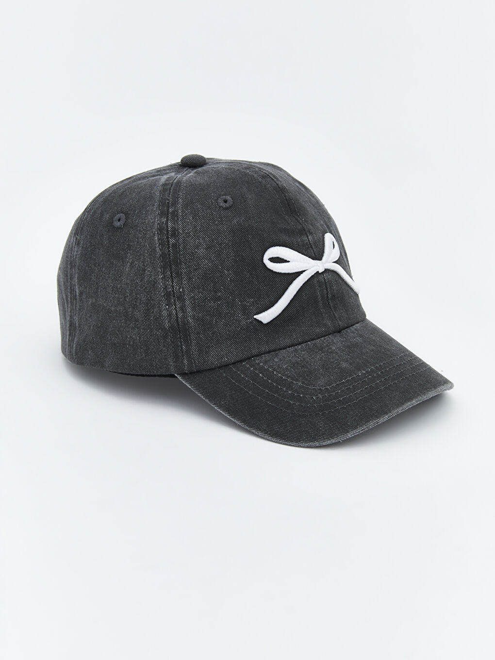 Siyah Fiyonk Detaylı Kız Çocuk Kep Şapka-1