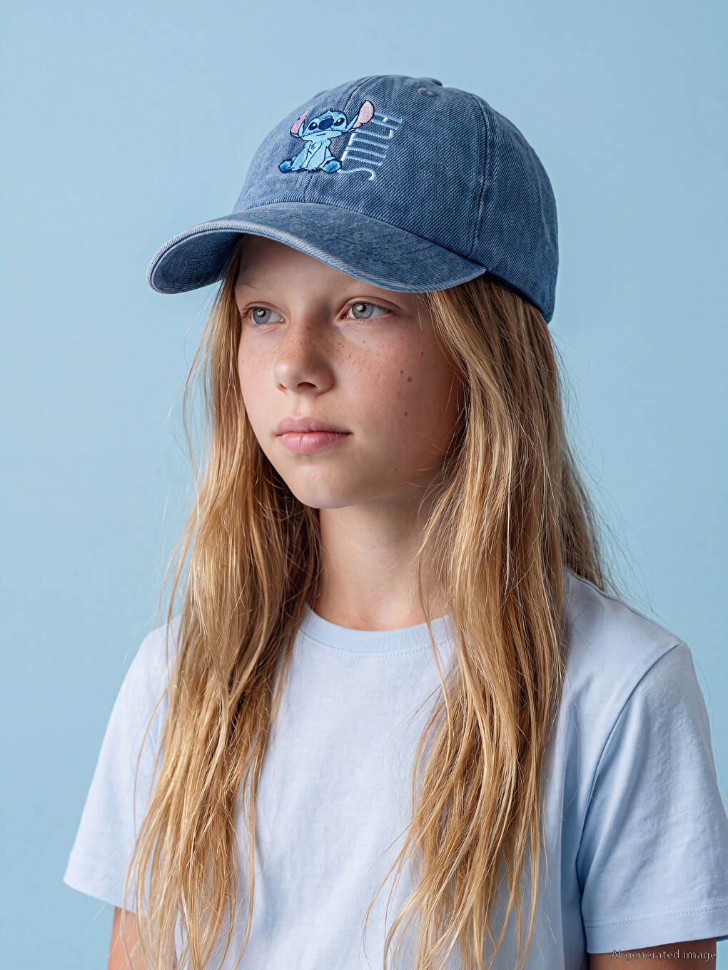 Stitch Embroidered Girls' Cap Hat