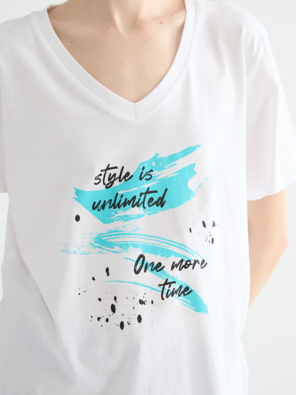 T-shirt E Stampuar Me Jakë V Për Gra-2