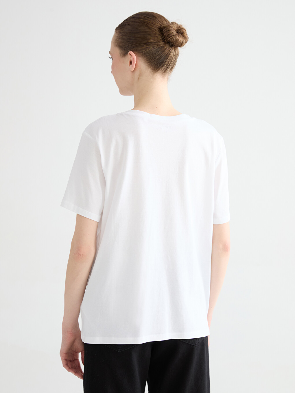 T-shirt E Stampuar Me Jakë V Për Gra-3