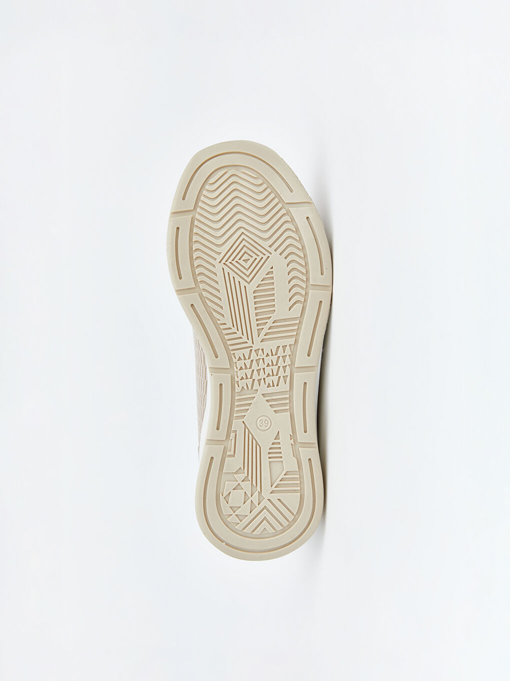 Bej Bağcıklı File Detaylı Kadın Spor Ayakkabı-3