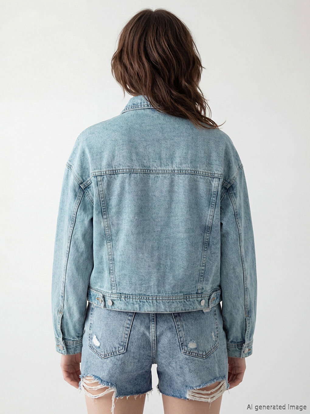 جاكيت دِنيم للسيدات برقبة بياقة-2