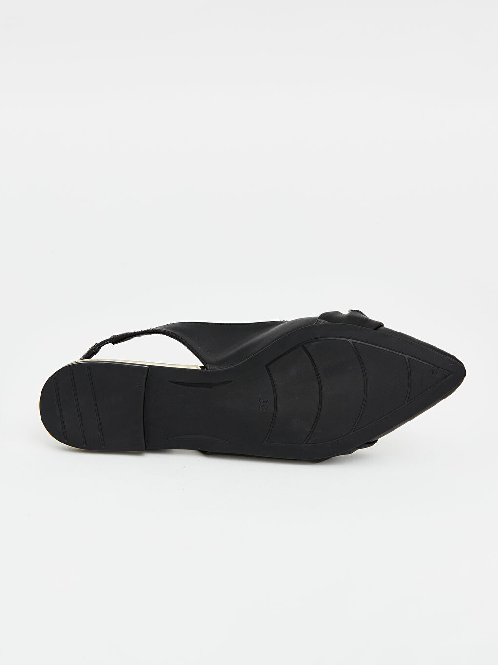 Siyah vri Burunlu Arkası Açık Zincir Detaylı Babet-3