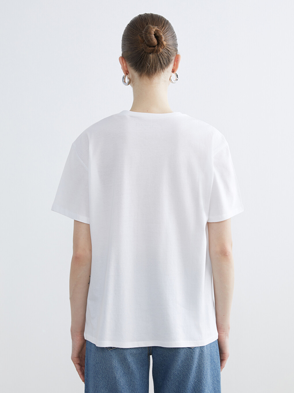 Tricou Imprimat Femei Cu Guler Rotund-3
