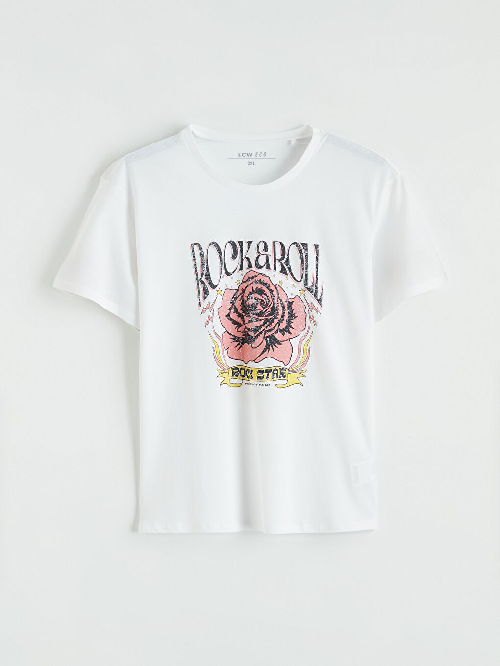 T-shirt imprimé à col rond pour femme-4