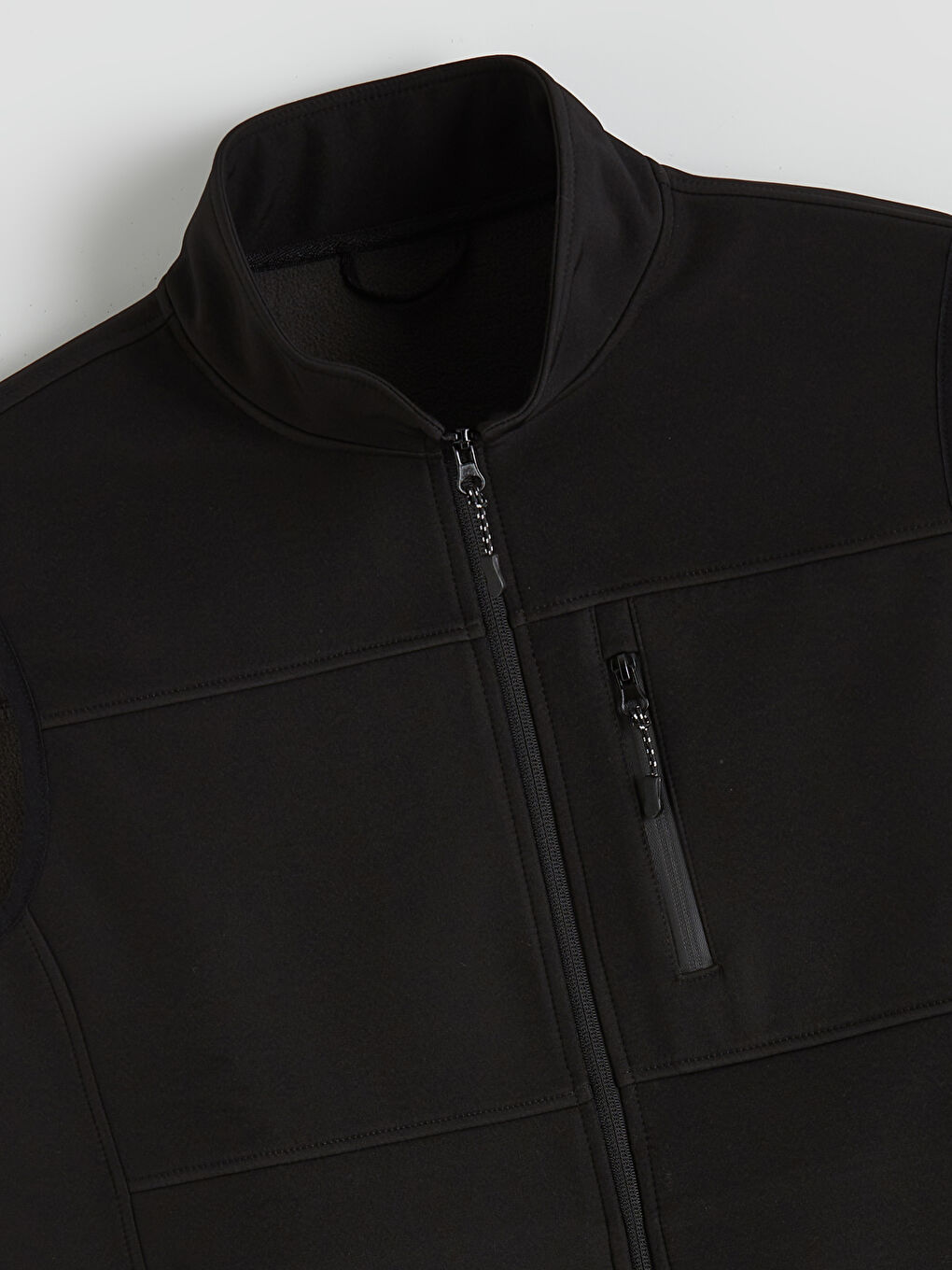 Siyah Standart Kalıp Dik Yaka Erkek Yelek-6